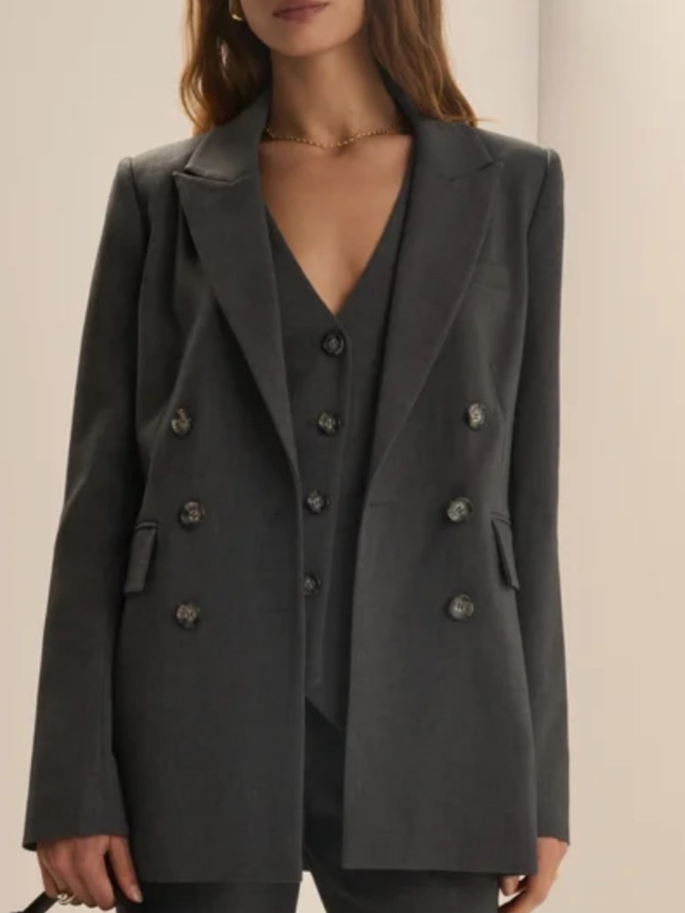 Favorite Daughter The Phoebe Blazer in Grey